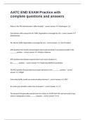 AATC END EXAM Practice with complete questions and answers