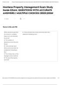 Montana Property Management Exam Study Guide EXAM&comma; QUESTIONS WITH ACCURATE ANSWERS &vert; MULTIPLE CHOICES &vert;20252026&excl;