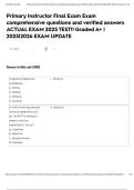 Primary Instructor Final Exam Exam comprehensive questions and verified answers ACTUAL EXAM 2025 TEST&excl;&excl; Graded A&plus; &vert; 2025&vert;2026 EXAM UPDATE
