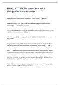 FINAL ATC EXAM questions with comprehensive answers