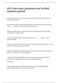 ATC final exam questions and verified answers passed