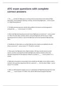 ATC exam questions with complete correct answers