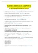 ABC SERVER TRAINING STUDY GUIDE WITH ALL CORRECT & 100&percnt; VERIFIED ANSWERS&vert;ACTUAL COMPLETE EXAM&vert;UPDATED TO PASS