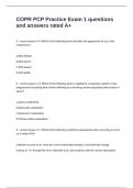 COPR PCP Practice Exam 1 questions and answers rated A&plus;