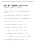 PCP COPR Review questions and answers rated A&plus; updated