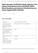 Water Operator Certification Study Material &lpar; New Mexico&rpar; Most Recent exam COMPLETE &lpar;2025&rpar; EXAM Questions and Answers &lpar;Verified Answers&rpar; &lpar;Latest Update 2025&rpar; UPDATE&excl;&excl;