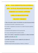 RCAL &ndash; NAB ADMINISTRATOR &lpar;FEDERAL&rpar; 2025 &ndash; ACTUAL EXAM QUESTIONS AND VERIFIED ACCURATE ANSWERS &vert;&vert; 100&percnt; GUARANTEED PASS <RECENT VERSION>