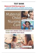 Maternal Child Nursing Care Test Bank 6th Edition | Perry, Hockenberry & Lowdermilk