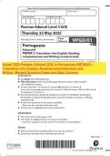 Actual 2025 Pearson Edexcel GCE In Portuguese A9PG0&sol;01 &colon; Translation into English&comma; Reading comprehension and Writing Merged Question Paper and Mark Scheme