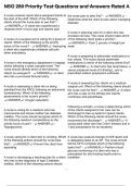 NSG 280 Priority Test Questions and Answers Rated A