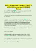FHEA - Hematologic Disorders UPDATED  ACTUAL Questions  and CORRECT  Answers