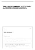 DMSO 1110 EXAM REVIEW &num;2 QUESTIONS & ANSWERS RATED 100&percnt; CORRECT&period;