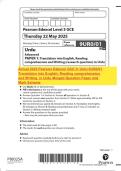 Actual 2025 Pearson Edexcel GCE In Urdu 9UR0&sol;01Translation into English&comma; Reading comprehension and Writing in Urdu Merged Question Paper and Mark Scheme