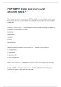 PCP COPR Exam questions and answers rated A&plus;