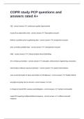 COPR study PCP questions and answers rated A&plus;