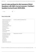 Laws & rules pertinent to life insurance EXAM Questions with 100% Correct Answers | Verified | Updated (Actual Exam) 20252026
