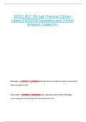 DCCC BIO 150 Lab Practical 2 Exam  Latest 2025&sol;2026 Questions and Correct  Answers Graded A&plus; 