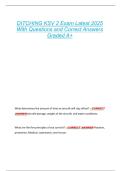 DITCHING KSV 2 Exam Latest 2025  With Questions and Correct Answers  Graded A&plus; 