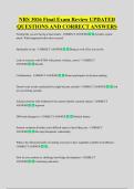 NRS 3016 Final Exam Review UPDATED  QUESTIONS AND CORRECT ANSWERS