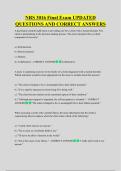 NRS 3016 Final Exam UPDATED  QUESTIONS AND CORRECT ANSWERS