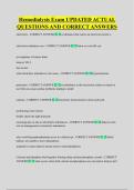 Hemodialysis Exam UPDATED ACTUAL  QUESTIONS AND CORRECT ANSWERS