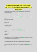 Hemodialysis Exam UPDATED Study  ACTUAL QUESTIONS AND CORRECT  ANSWERS