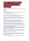 WJEC A-level Biology Evaluation test with answers&period;