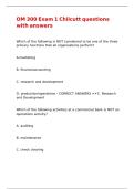 OM 300 Exam 1 Chilcutt questions with answers