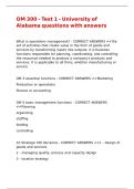 OM 300 - Test 1 - University of Alabama questions with answers