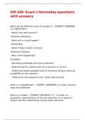 OM 300- Exam 1 Nunnelley questions with answers