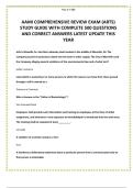 AAMI COMPREHENSIVE REVIEW EXAM &lpar;ARTS&rpar; STUDY GUIDE WITH COMPLETE 500 QUESTIONS AND CORRECT ANSWERS LATEST UPDATE THIS YEAR