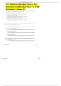 ATI Pediatrics Detailed Answer Key Questions And Detailed Answers With Rationales Graded A&plus;