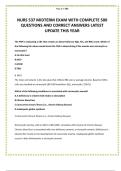 NURS 537 MIDTERM EXAM WITH COMPLETE 500 QUESTIONS AND CORRECT ANSWERS LATEST UPDATE THIS YEAR