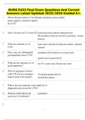 NURS 5433 Final Exam Questions And Correct Answers Latest Updated 2025&sol;2026 Graded A&plus;&period;