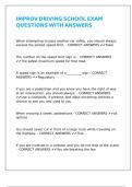 IMPROV DRIVING SCHOOL EXAM QUESTIONS WITH ANSWERS