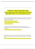 NURS618&sol; NURS 618 Exam 1 Questions and Verified Answers &vert; NURS618&sol; NURS 618 Pathophysiology Exam 2 Questions With Verified Answers & NURS618&sol; NURS 618 Final Exam Questions and Answers &lpar;Latest Update 2026&rpar; Pathophysiology Review &vert; Guaranteed Pass &vert; 100&percnt; Co