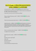 ELCS Exam 1 UPDATED QUESTIONS  AND CORRECT ANSWERS