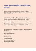 Correctional Counseling exam with correct answers