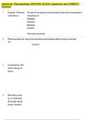 Advanced Pharmacology    Bundled Questions and CORRECT Answers