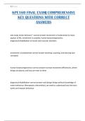 KPE160 FINAL EXAM&vert; COMPREHENSIVE KEY QUESTIONS WITH CORRECT ANSWERS