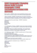 WJEC Geography Changing Places&comma; WJEC A Level Geography - UNIT 3&period;&lpar;GeoMaster revision with answers&rpar;&period;&Tab;