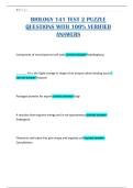 BIOLOGY 141 TEST 2 PUZZLE QUESTIONS WITH 100&percnt; VERIFIED ANSWERS