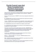 Florida Funeral Laws And  Rules Complete Exam  Questions And Correct  Answers 2025&sol;2026 