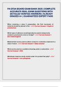 PA EFDA Board Exam Bank 2025 &vert; Verified Questions & Detailed Answers &vert; Graded A&plus;