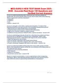 Med Surg II HESI Test Bank Exam 2025&ndash;2026 &vert; 150 Verified Questions & Correct Answers &vert; Graded A&plus;