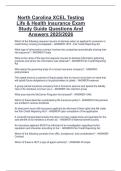 North Carolina XCEL Testing  Life & Health Insurance Exam  Study Guide Questions And  Answers 2025&sol;2026 