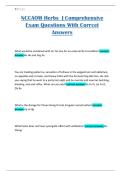 NCCAOM Herbs &vert; Comprehensive Exam Questions With Correct Answers