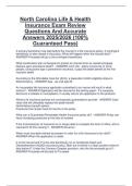 North Carolina Life & Health  Insurance Exam Review  Questions And Accurate  Answers 2025&sol;2026 &lpar;100&percnt;  Guaranteed Pass&rpar; 