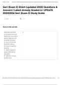 Geri &lpar;Exam 2&rpar; EXAM &lpar;updated 2025&rpar; Questions & Answers &vert; Latest Already Graded A&plus; UPDATE 2025&vert;2026 Geri &lpar;Exam 2&rpar; Study Guide