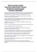 North Carolina Health  Insurance State Exam Practice  Questions And Accurate  Answers 2025&sol;2026 